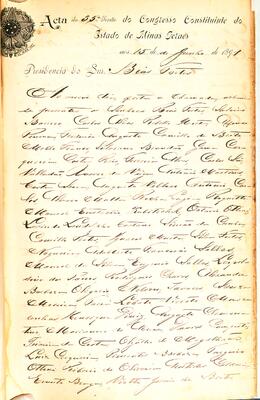 Ata da 35ª Sessão do Congresso Constituinte do Estado de Minas Gerais