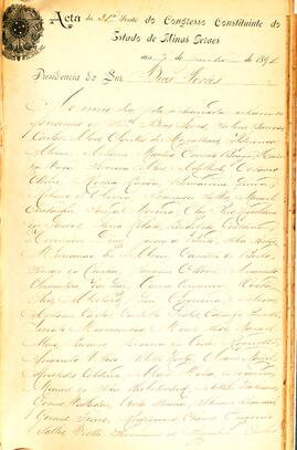 Ata da 31ª Sessão do Congresso Constituinte do Estado de Minas Gerais