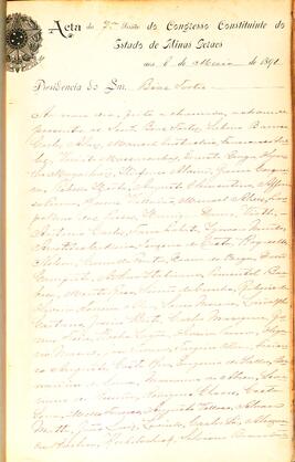 Ata da 9ª Sessão do Congresso Constituinte do Estado de Minas Gerais