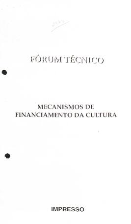 Mecanismos de Financiamento da Cultura