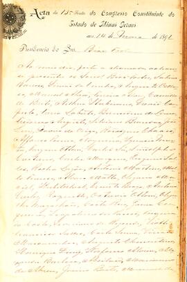 Ata da 13ª Sessão do Congresso Constituinte do Estado de Minas Gerais