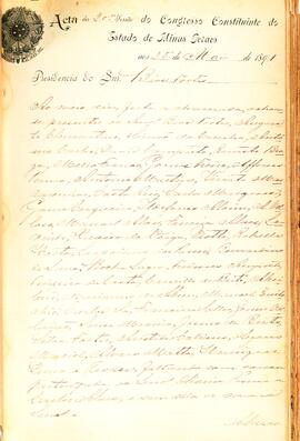Ata da 20ª Sessão do Congresso Constituinte do Estado de Minas Gerais