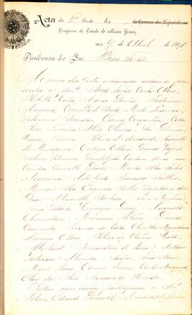 Ata da 2ª Sessão do Congresso Constituinte do Estado de Minas Gerais